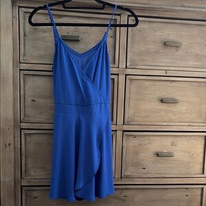 Elegant Blue Spaghetti Strap Dress